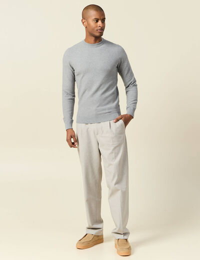 Pull manches longues gris homme