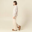 Sweat droit manches longues beige femme