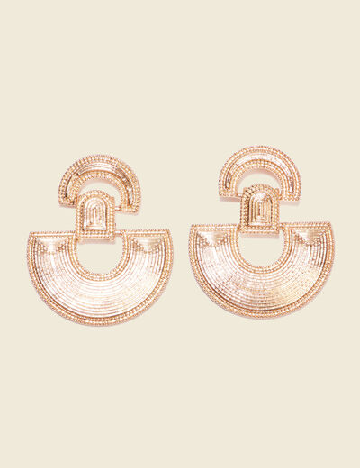 Boucles d'oreilles pendantes couleur or femme