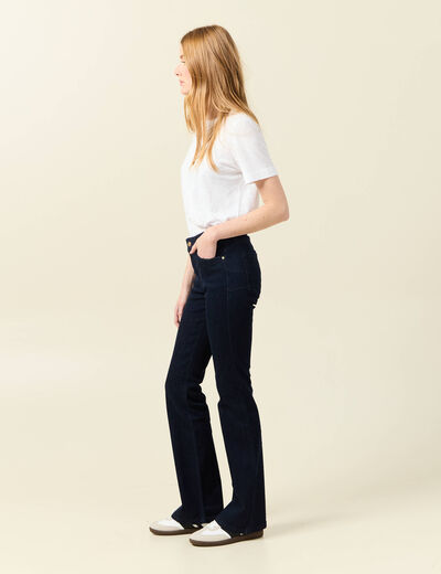 Jeans bootcut 5 poches denim brut femme