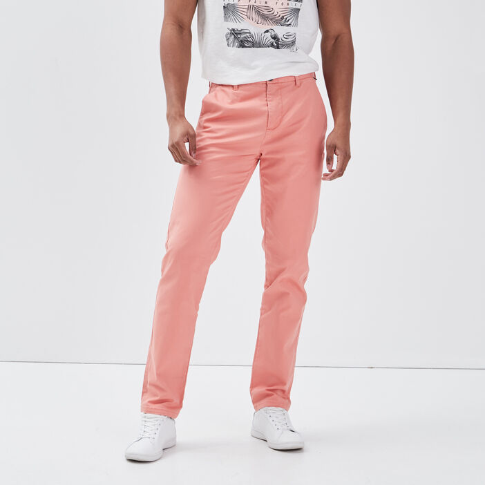 Pantalon slim Instinct chino rose saumon homme