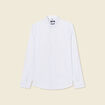 Chemise cintr&eacute;e en coton manches longues blanc homme