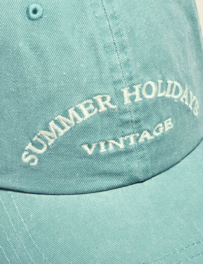 Casquette en jean vert pastel femme