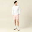 Short droit avec cordon rose clair homme