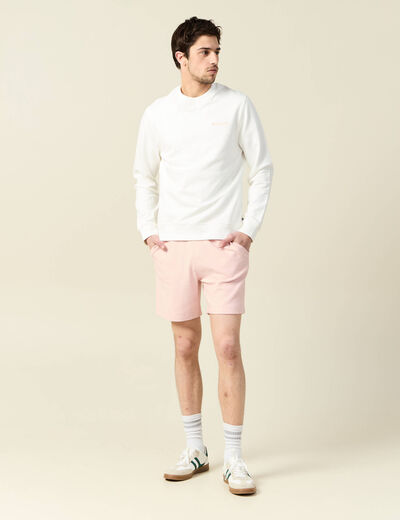 Short droit avec cordon rose clair homme