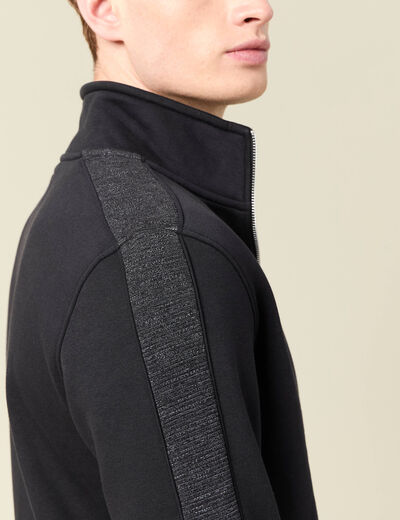 Gilet manches longues zippé noir homme