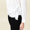 Chemise manches longues nouée blanc femme