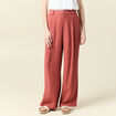 Pantalon large à pinces vieux rose femme
