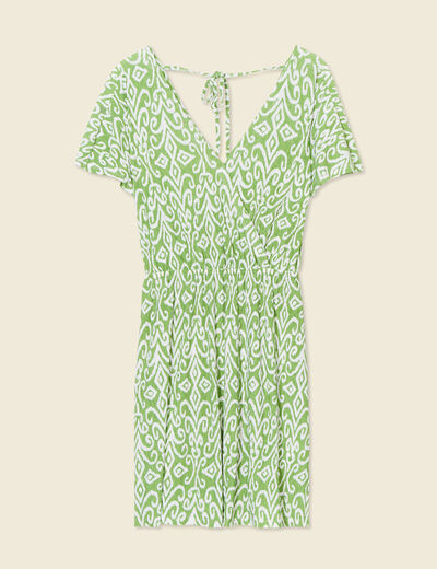 Robe droite fluide vert femme