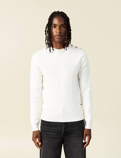 Pull éco-responsable ecru homme