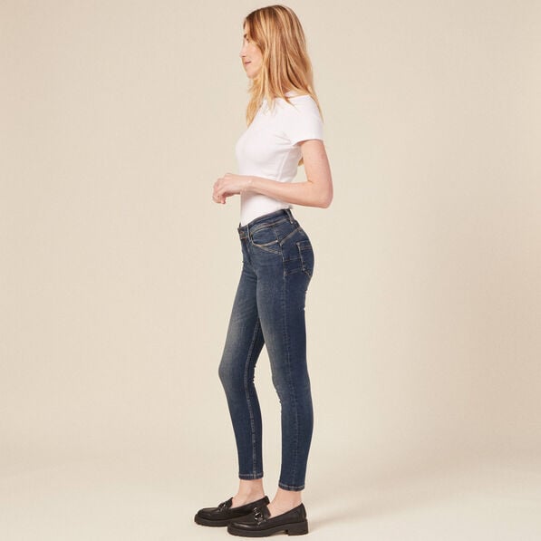 jeans skinny push up 78eme denim brut femme Jeans skinny push up 7/8ème denim brut femme