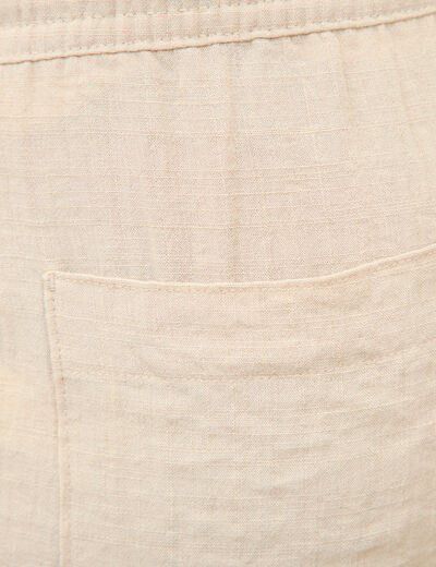 Pantalon taille standard bas resserr&eacute; beige femme