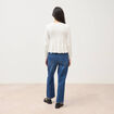 Pull col rond manches longues ecru femme