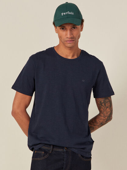 T shirt Instinct col rond bleu marine homme