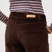 Pantalon barrel taille haute velours marron femme
