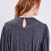 Robe droite ceintur&eacute;e gris fonc&eacute; femme