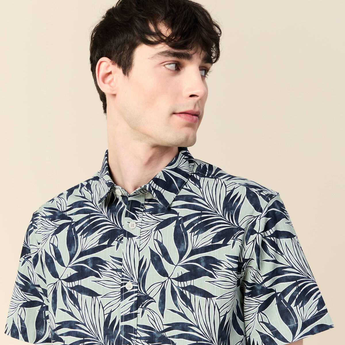 Chemise manches courtes vert homme