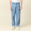 Cargo en coton denim bleach homme