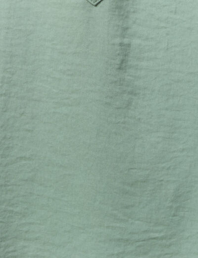 Blouse manches longues satin vert kaki femme
