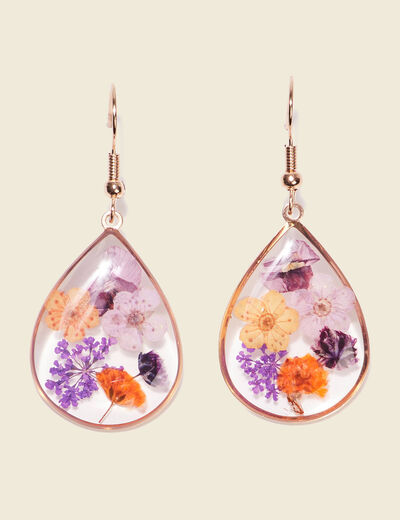 Boucles d'oreilles pendantes violet clair femme