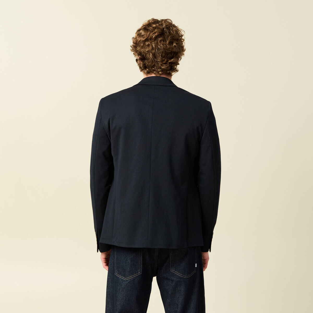Veste blazer cintr&eacute;e bleu marine homme