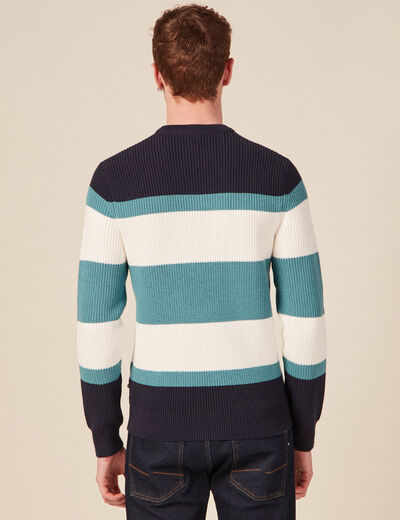 Pull éco-responsable bleu pétrole homme