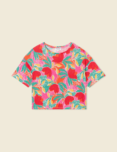 T-shirt manches courtes multicolore femme