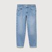 Jeans girlfriend 5 poches denim used femme