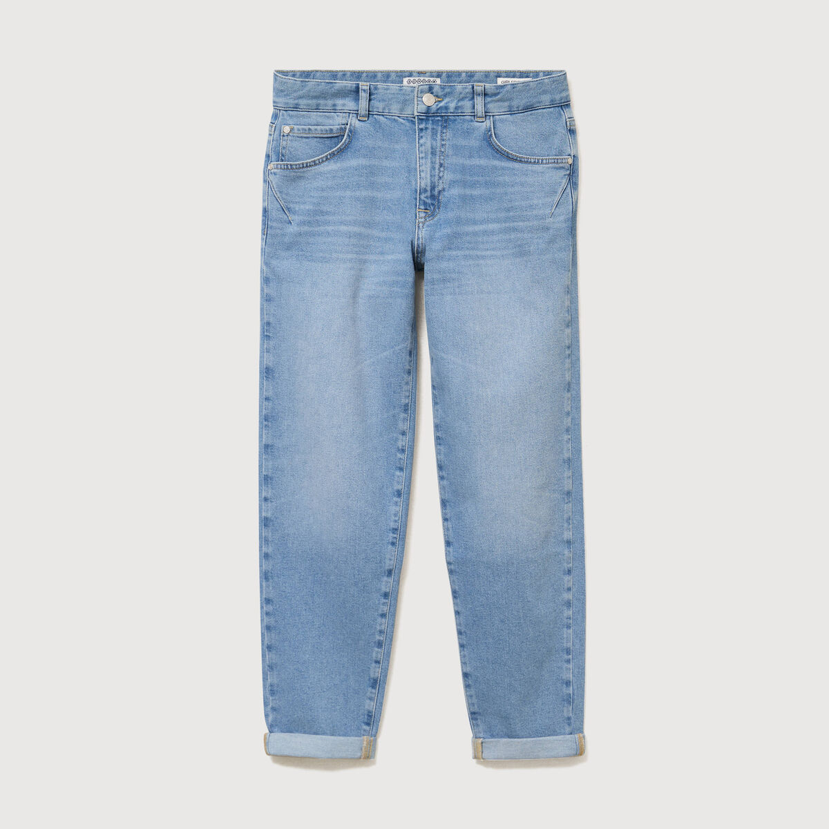 Jeans girlfriend 5 poches denim used femme