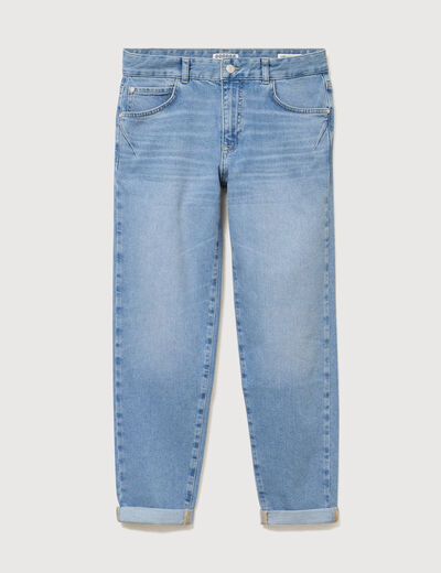 Jeans girlfriend 5 poches denim used femme