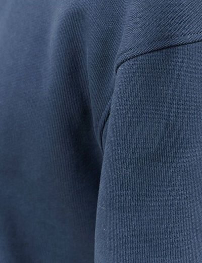 Sweat manches longues en coton bleu marine homme