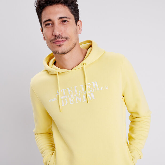 Sweat manches longues jaune clair homme