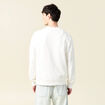 Sweat col rond manches longues en coton ecru homme