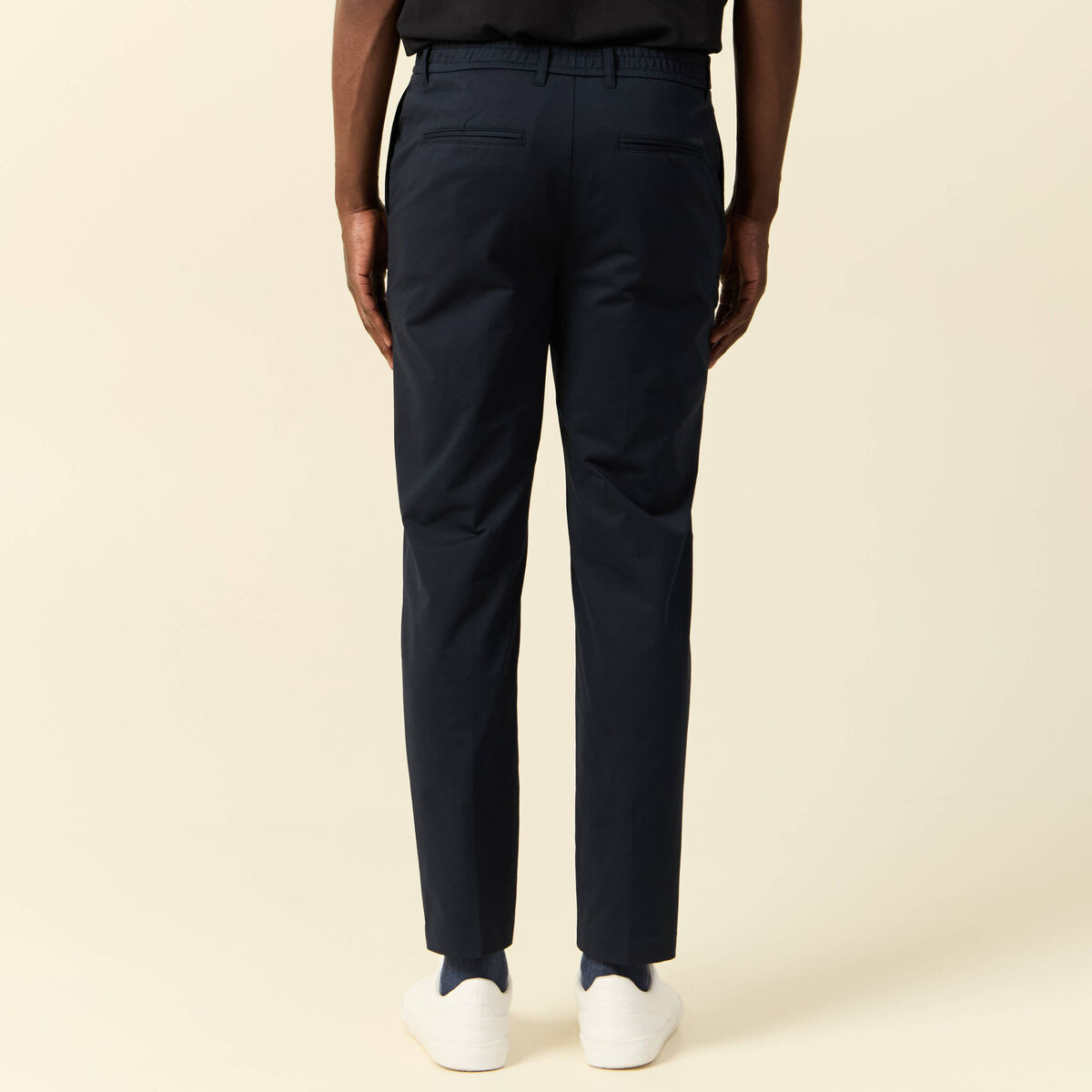 Pantalon chino stretch bleu marine homme