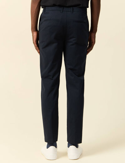 Pantalon chino stretch bleu marine homme