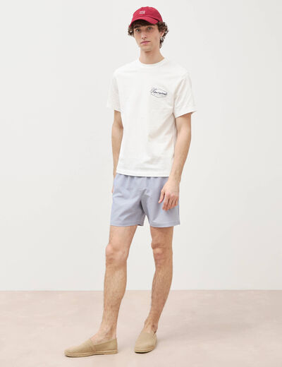 T-shirt en coton ecru homme