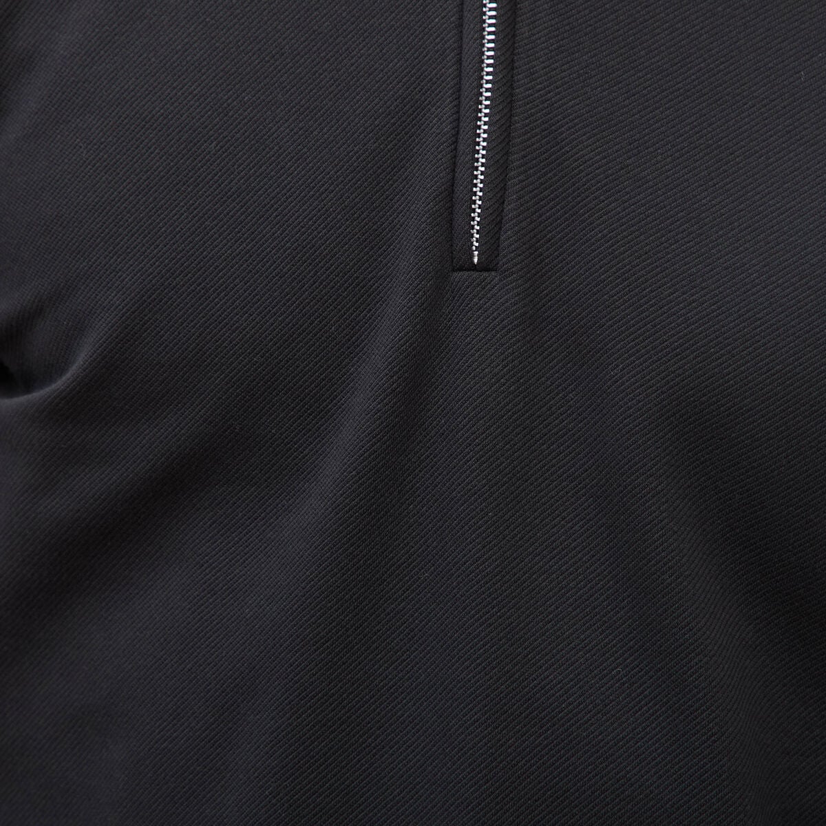 Polo droit manches longues noir homme