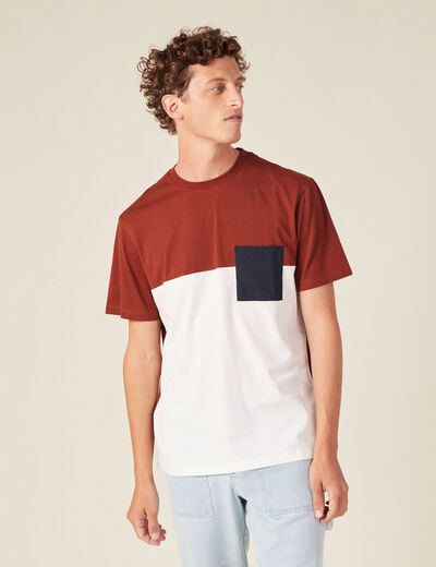 T-shirt éco-responsable marron cognac homme