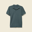Polo cintré manches courtes en coton vert foncé homme