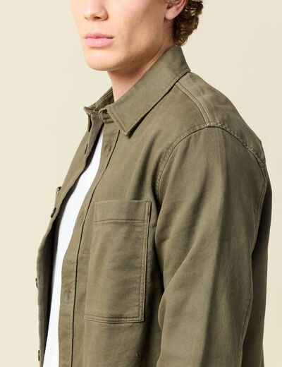 Surchemise manches longues taupe homme
