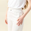 Jeans slouchy taille haute denim blanc femme