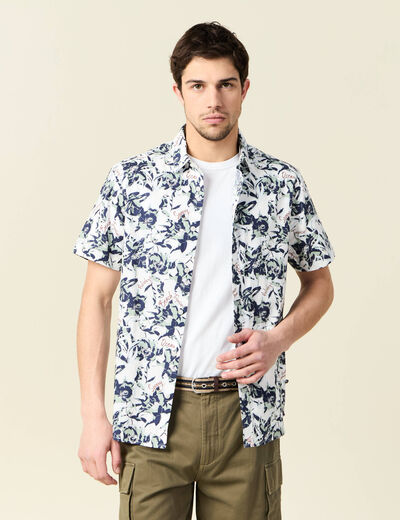 Chemise manches courtes blanc homme