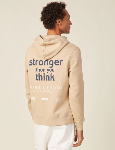 Sweat à capuche beige homme