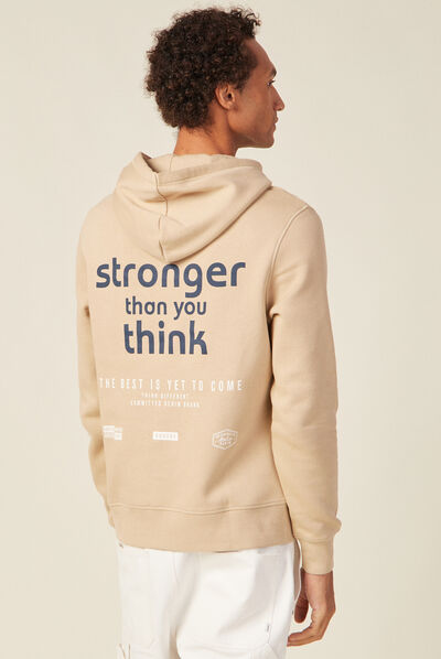 Sweat à capuche beige homme