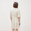 Robe fluide col v manches courtes bleu gris femme