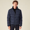Doudoune droite zipp&eacute;e bleu marine homme