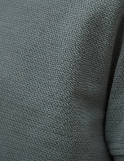 Polo cintr&eacute; en coton manches courtes vert kaki homme