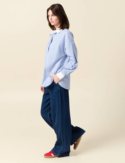 Chemise éco-responsable bleu femme