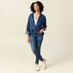 Jeans skinny push up 7/8ème denim stone femme