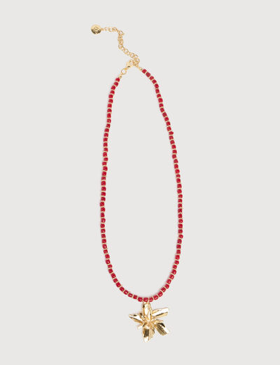 Collier orange fonc&eacute; femme
